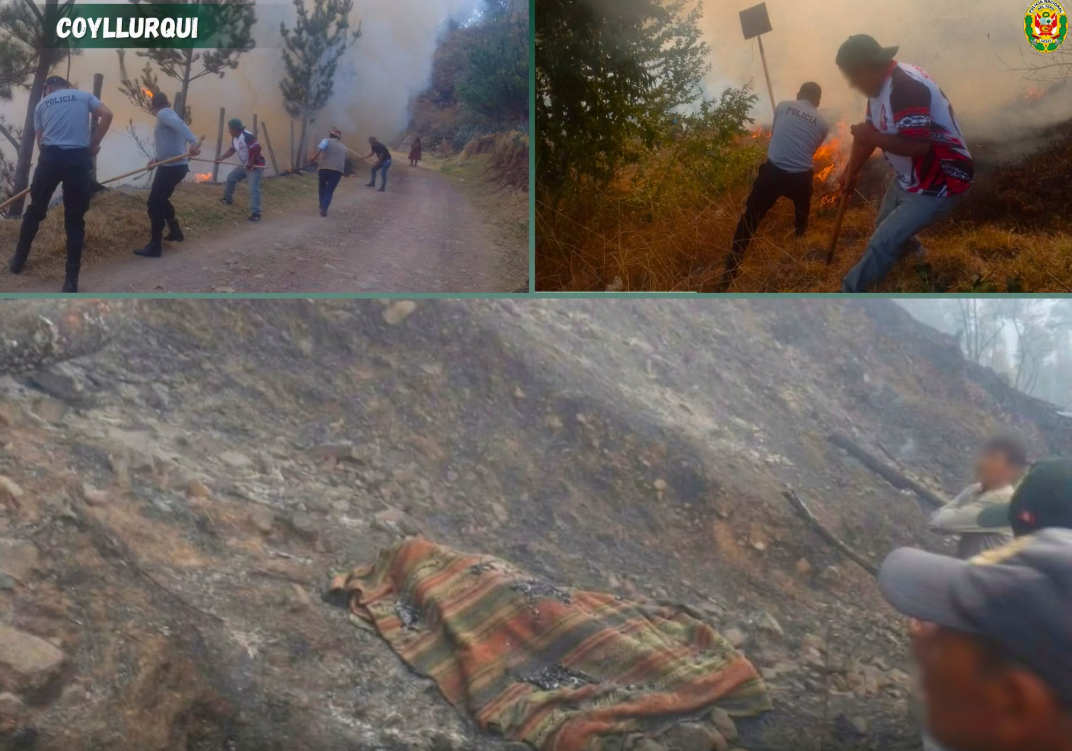 COYLLURQUI: INCENDIOS FORESTALES DEJAN UN FALLECIDO Y TRES PERSONAS LESIONADAS